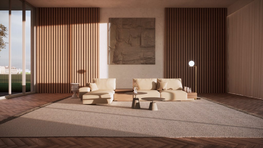 Render interno soggiorno